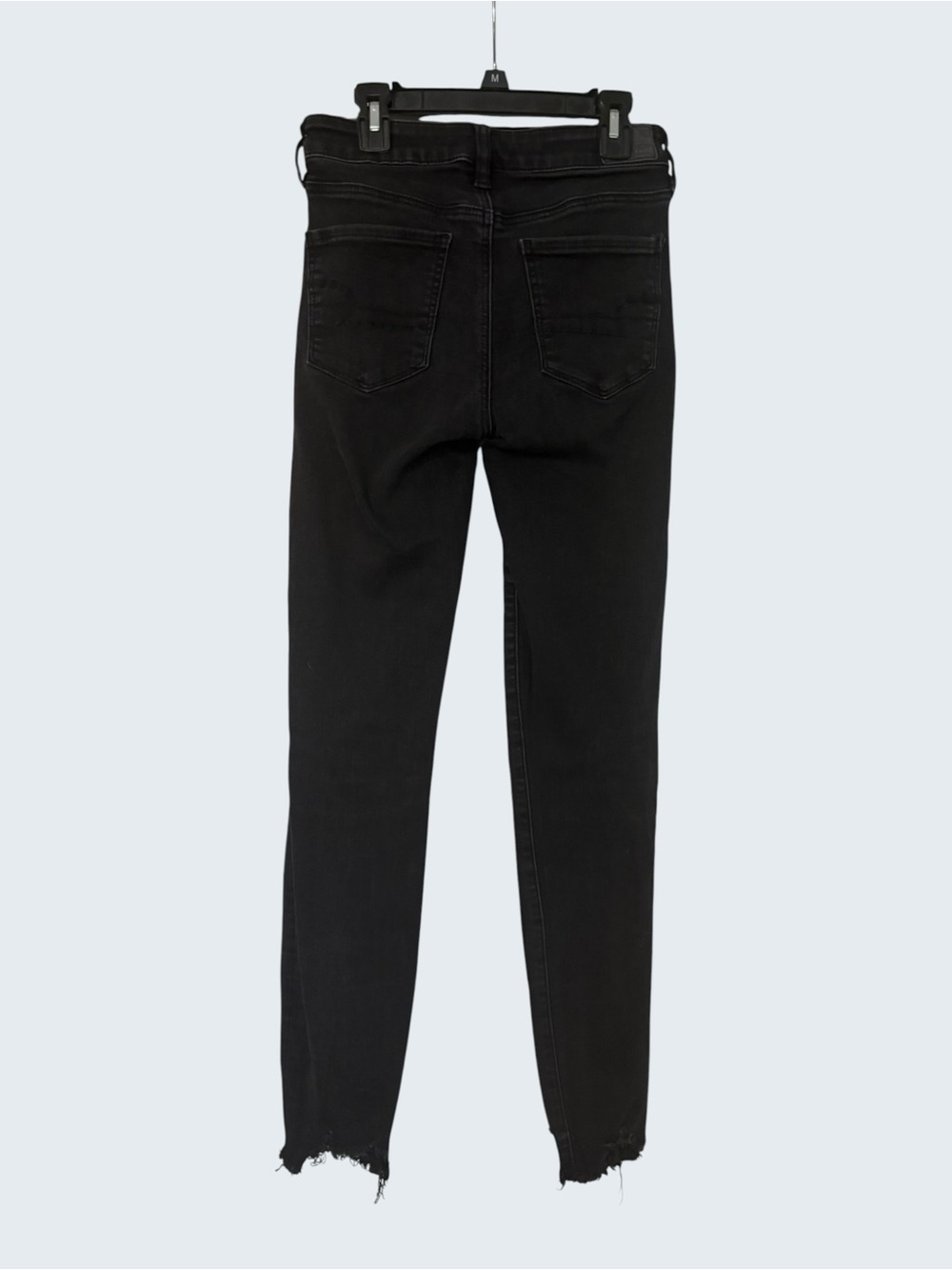 American Eagle Outfitters Black Next Level Stretch Ripped High-Rise Skinny Jeans - Picture 3 of 6